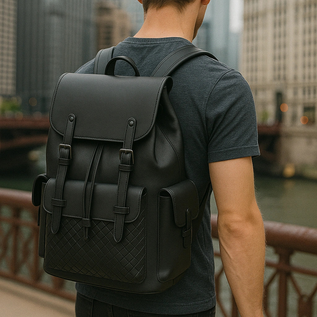 Leather Travel Backpack - Business & Leisure