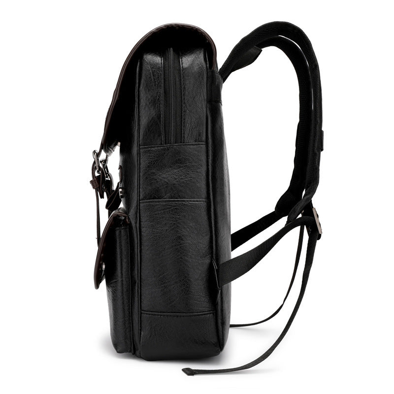 Rugged Leather Laptop Rucksack Backpack