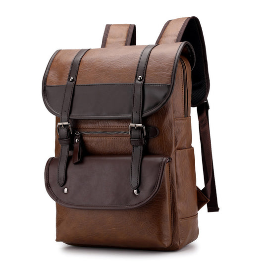 Rugged Leather Laptop Rucksack Backpack